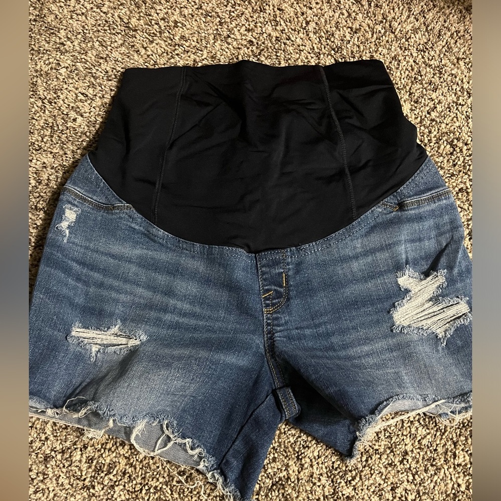 Over the belly Jean shorts- Isabel maternity